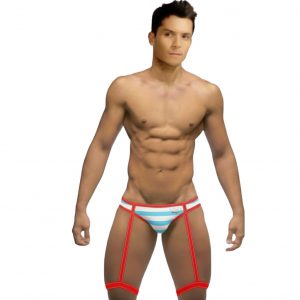 Tanga Ancha Lines Blue Red lingerie