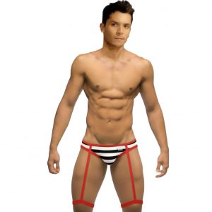 Tanga Ancha Lines Black Red lingerie