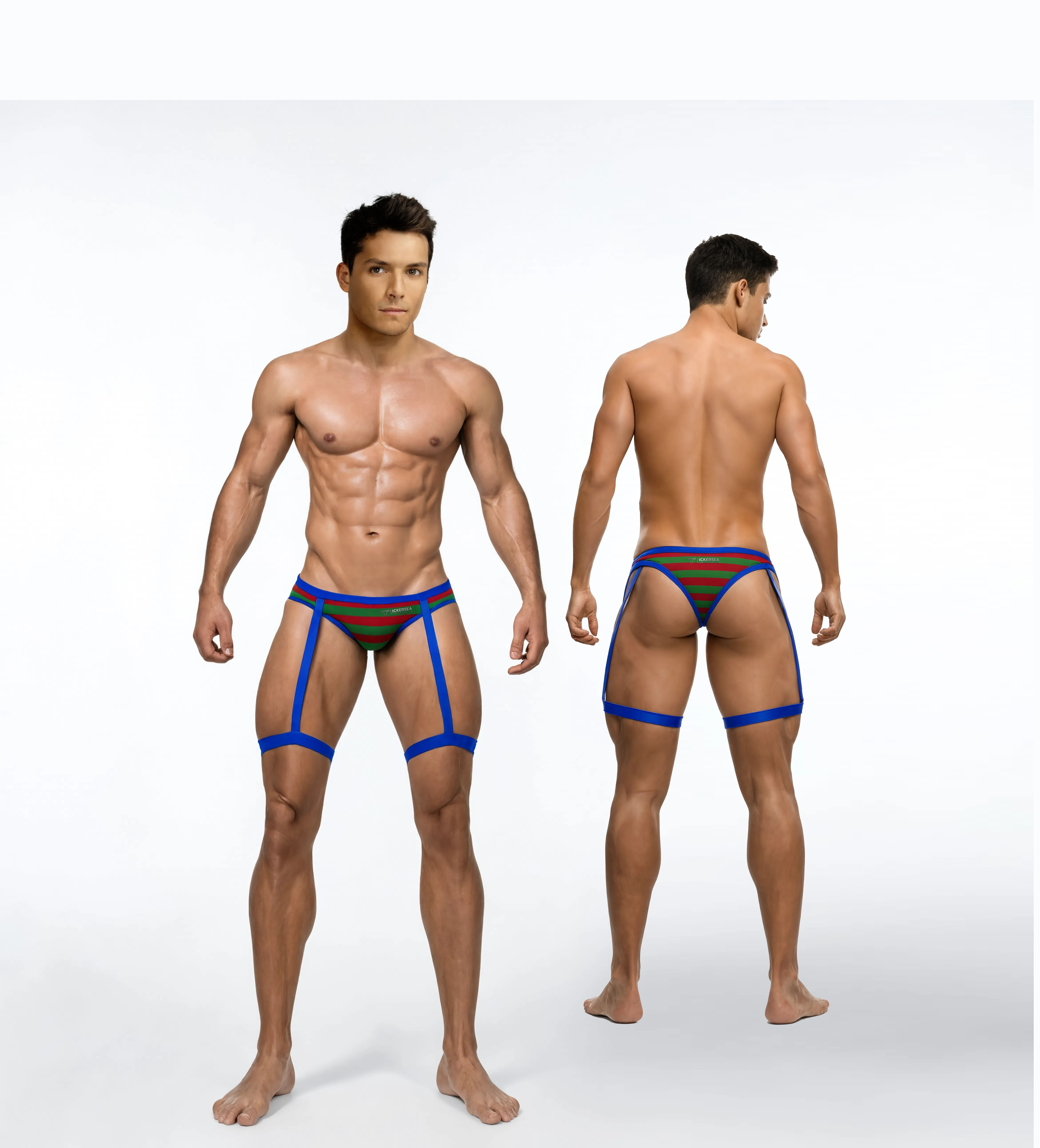 Tanga Ancha Lines Green Guinda lingerie